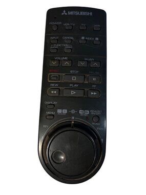 Mitsubishi VCR Remote Control Black Model 152A With Jog Dial Tested OEM
